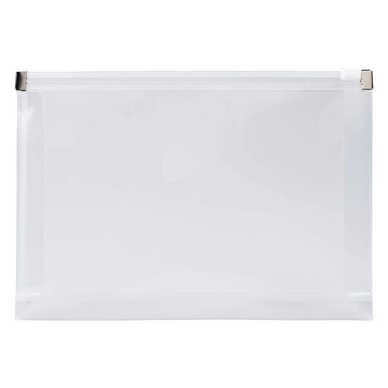 JAM PAPER Plastic Envelopes with Zip Closure - Index - 5 1/4 x 8 - Clear - 12/Pack - Image 1